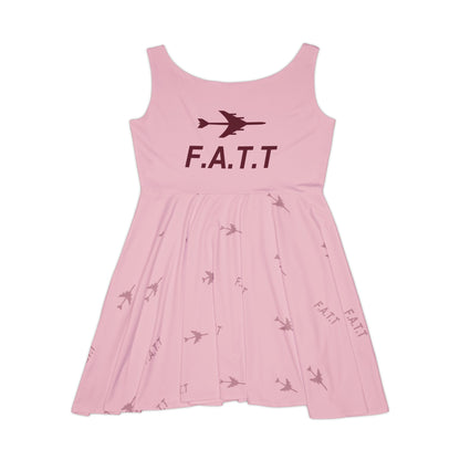 F.A.T.T Women's Flight Skater Dress — Blush / Burgundy