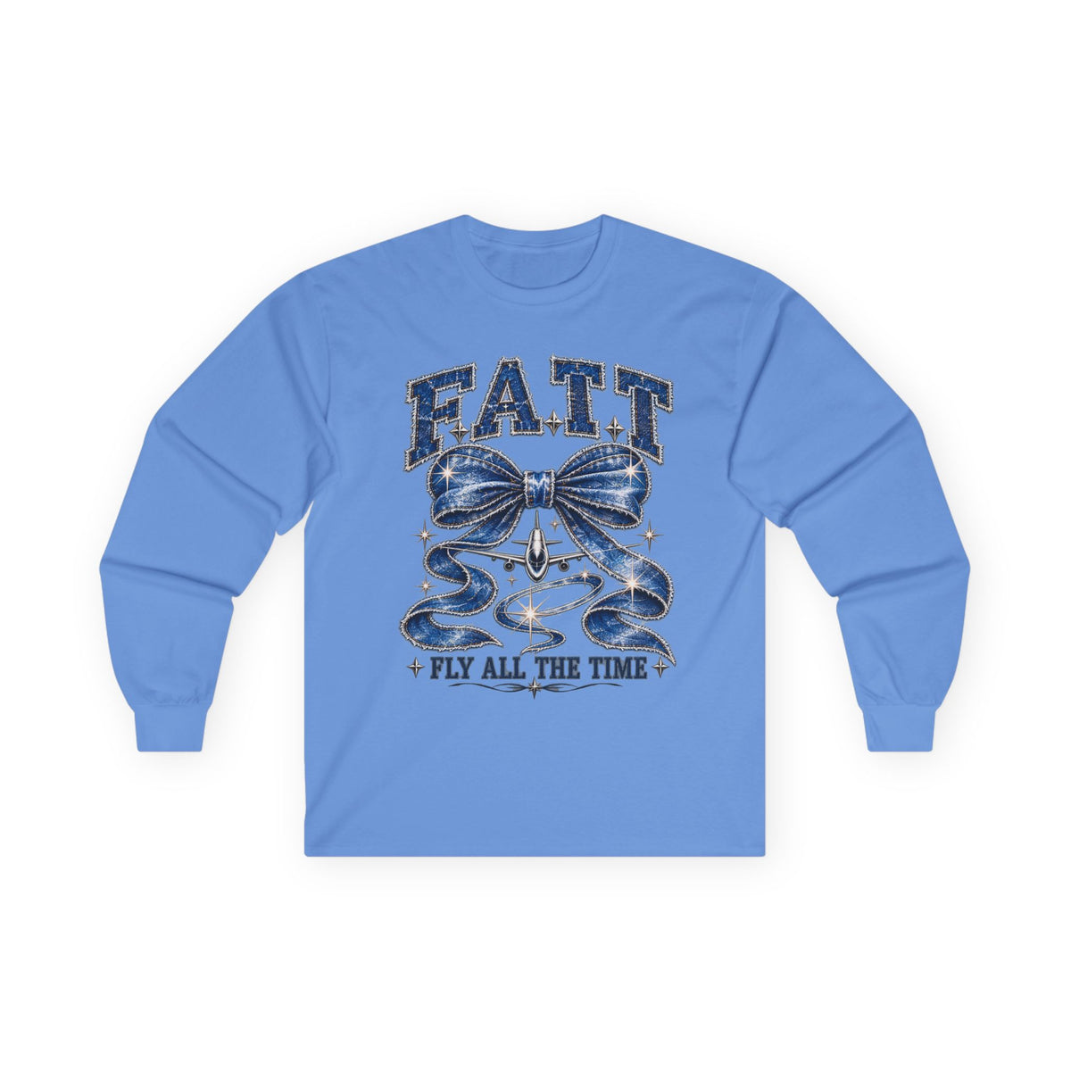 F.A.T.T Women’s Denim Bow Graphic Long Sleeve