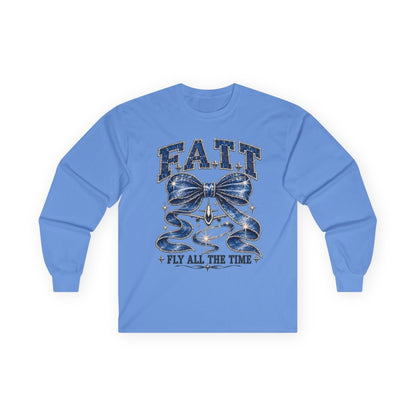 F.A.T.T Women’s Denim Bow Graphic Long Sleeve
