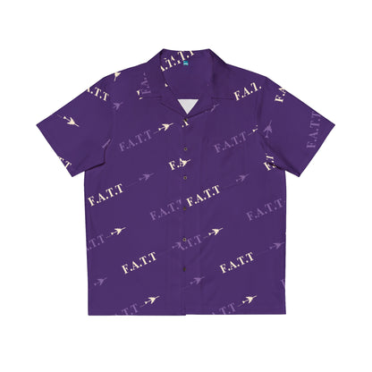 F.A.T.T Flight Monogram Button-Up — Purple / Ivory