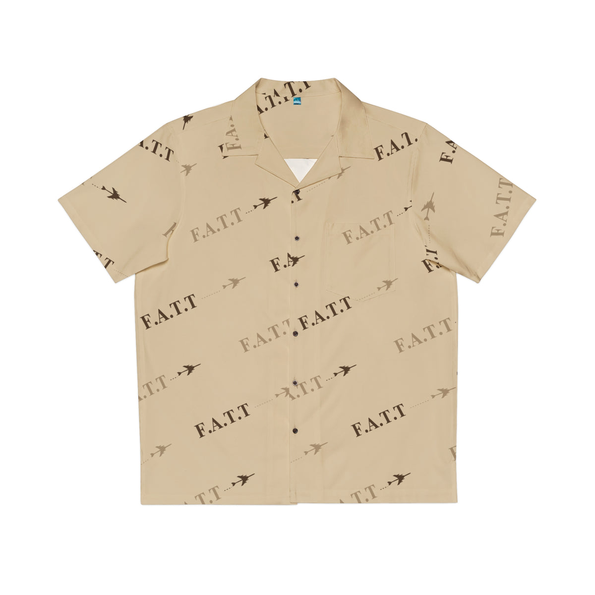F.A.T.T Flight Monogram Button-Up — Stone / Chocolate