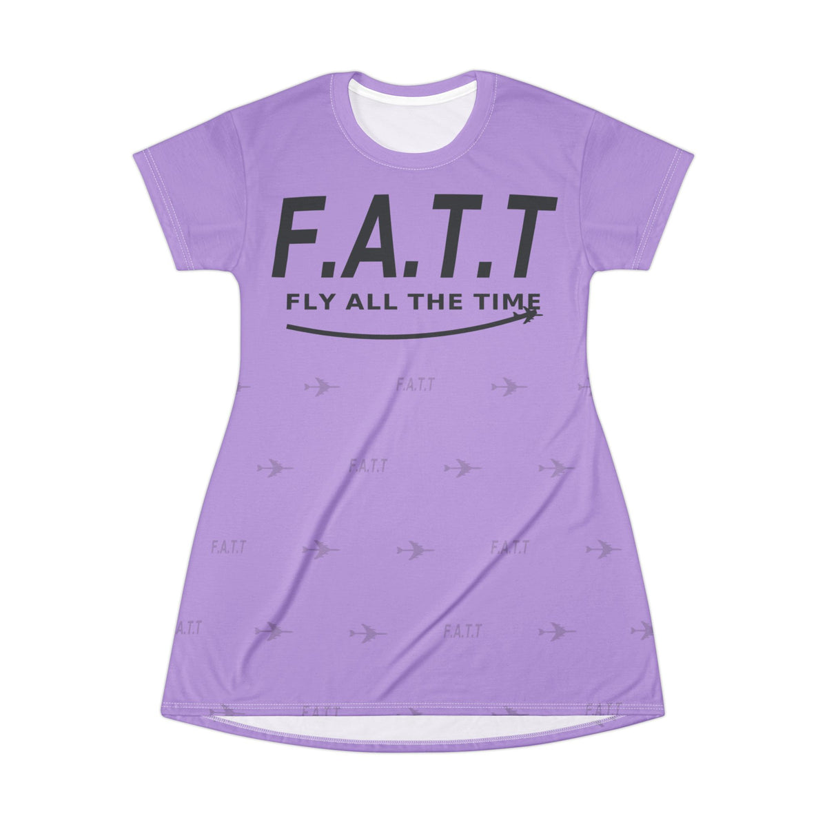 F.A.T.T Women's Flight T-Shirt Dress — Lavender / Charcoal