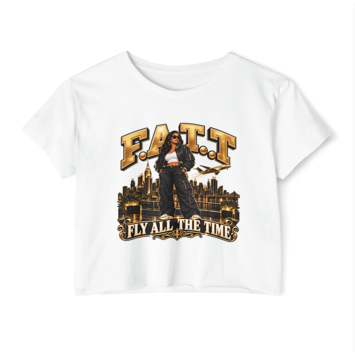 F.A.T.T Women's Gold City Graphic Crop Top