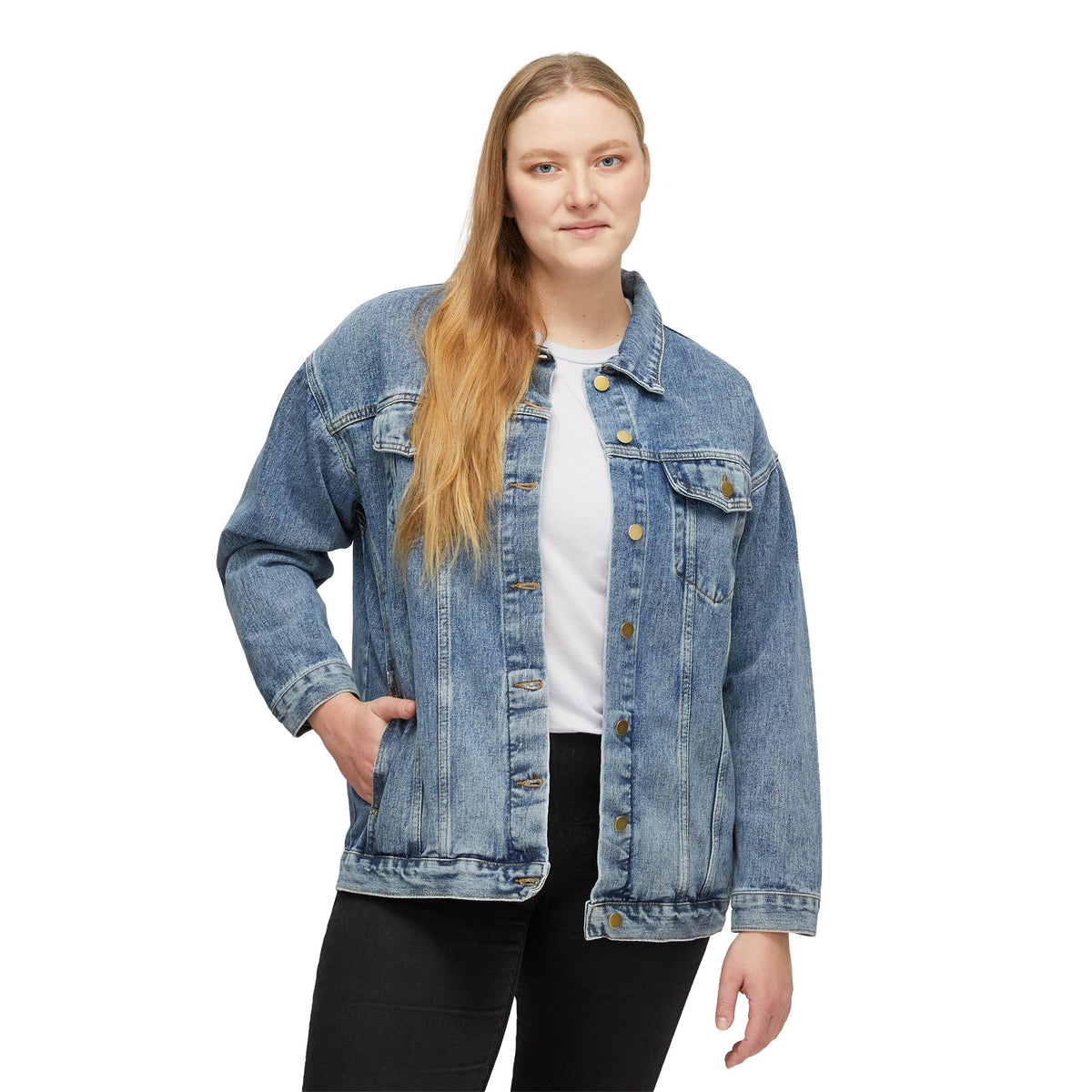 F.A.T.T Women's Flight Denim Jacket — Burgundy / Cream