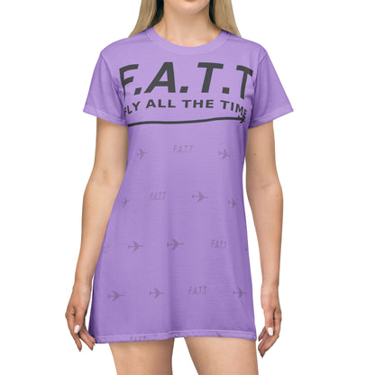 F.A.T.T Women's Flight T-Shirt Dress — Lavender / Charcoal