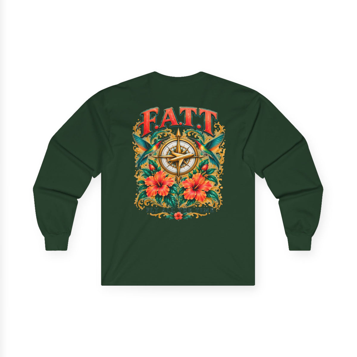 F.A.T.T Women’s Hummingbird & Hibiscus Graphic Long Sleeve