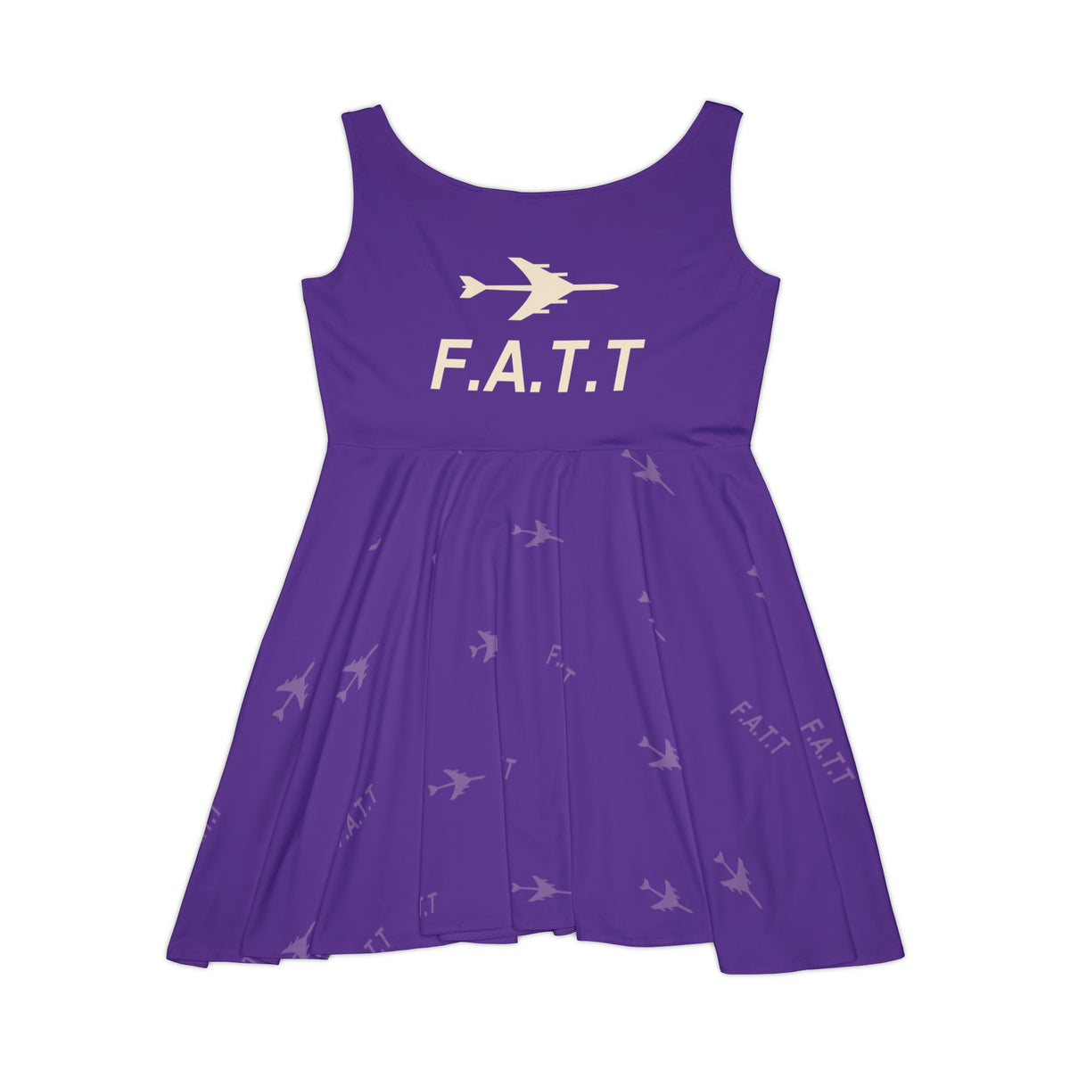 F.A.T.T Women's Flight Skater Dress — Royal Purple / Cream