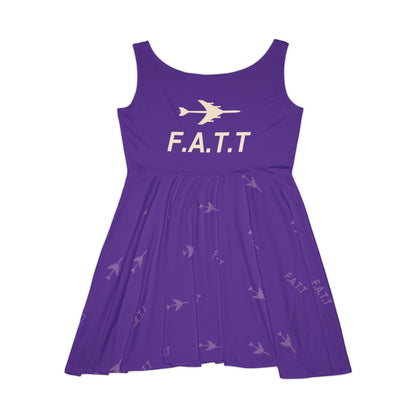 F.A.T.T Women's Flight Skater Dress — Royal Purple / Cream