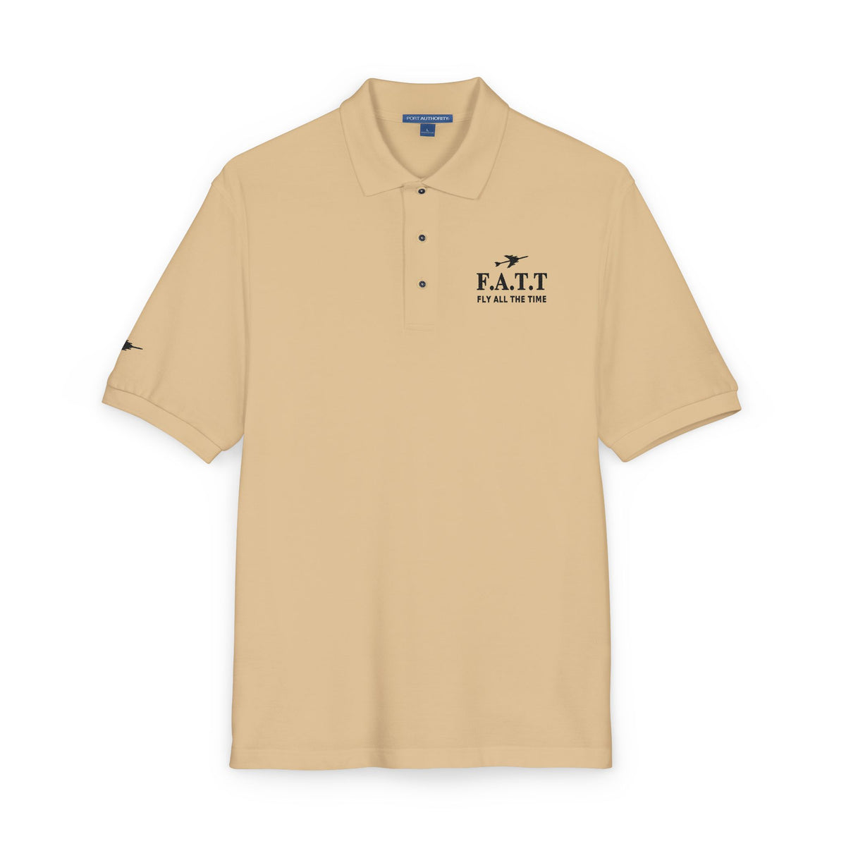 F.A.T.T Signature Embroidered Polo — Stone / Black