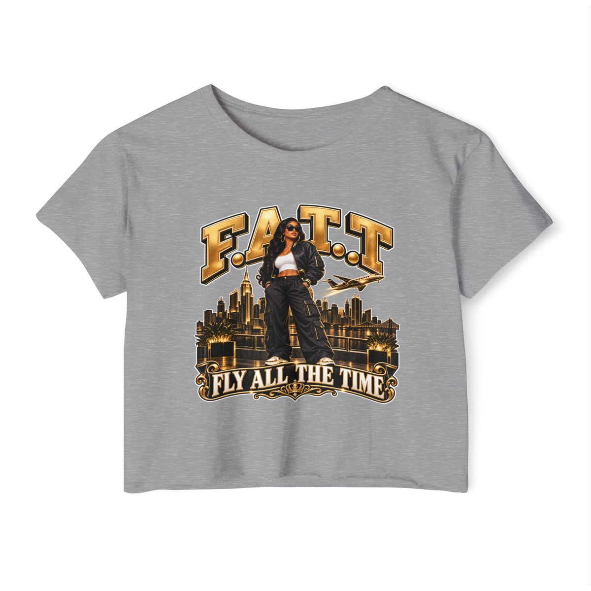F.A.T.T Women's Gold City Graphic Crop Top