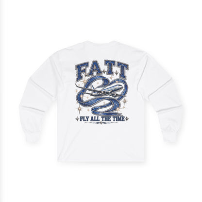 F.A.T.T Women’s Denim Bow Graphic Long Sleeve