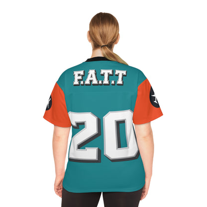 F.A.T.T #20 Football Jersey — Miami | Aqua / Orange