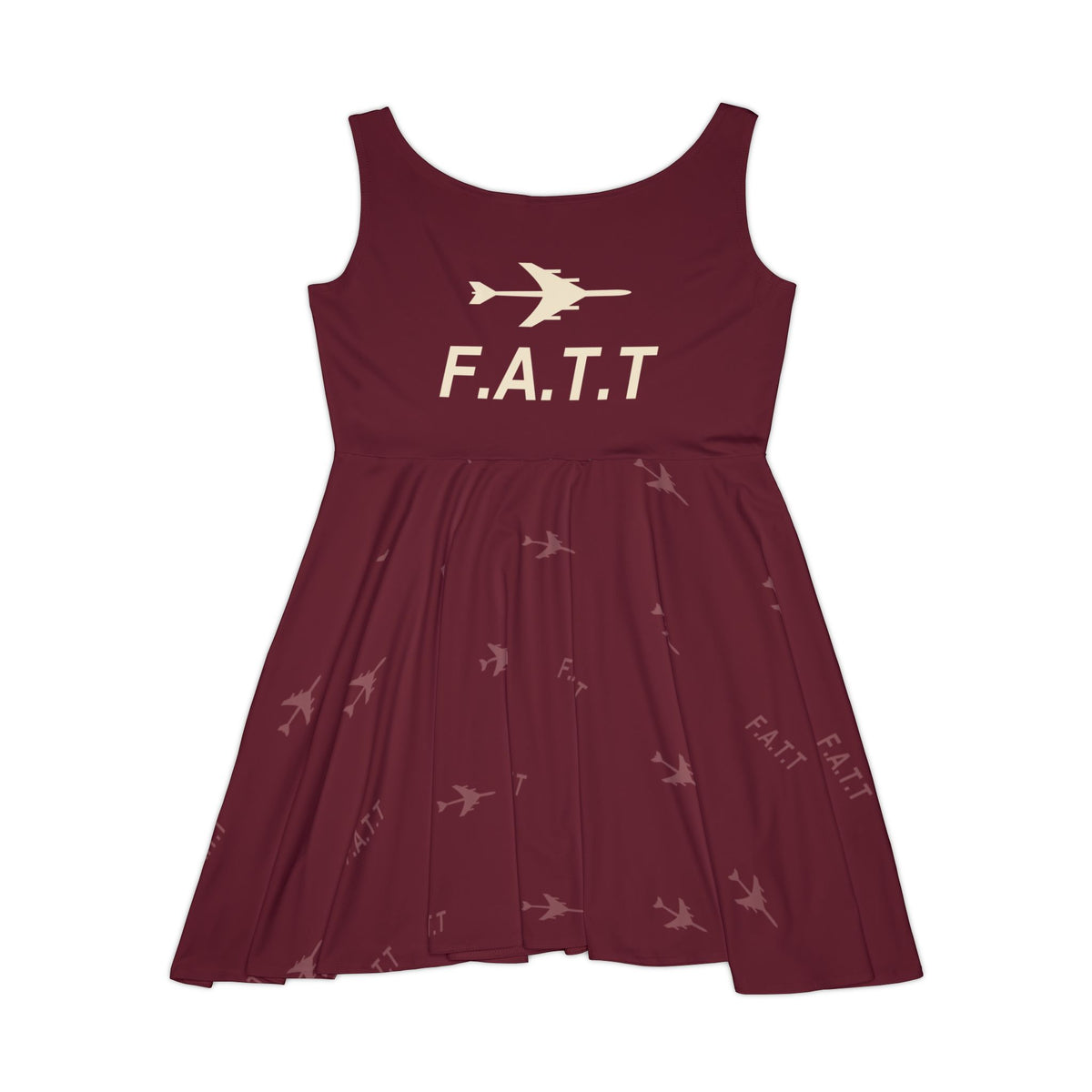 F.A.T.T Women's Flight Skater Dress — Burgundy / Cream