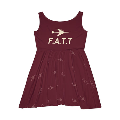 F.A.T.T Women's Flight Skater Dress — Burgundy / Cream