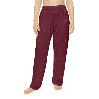 F.A.T.T Women's Flight Lounge Pants — Burgundy / Cream