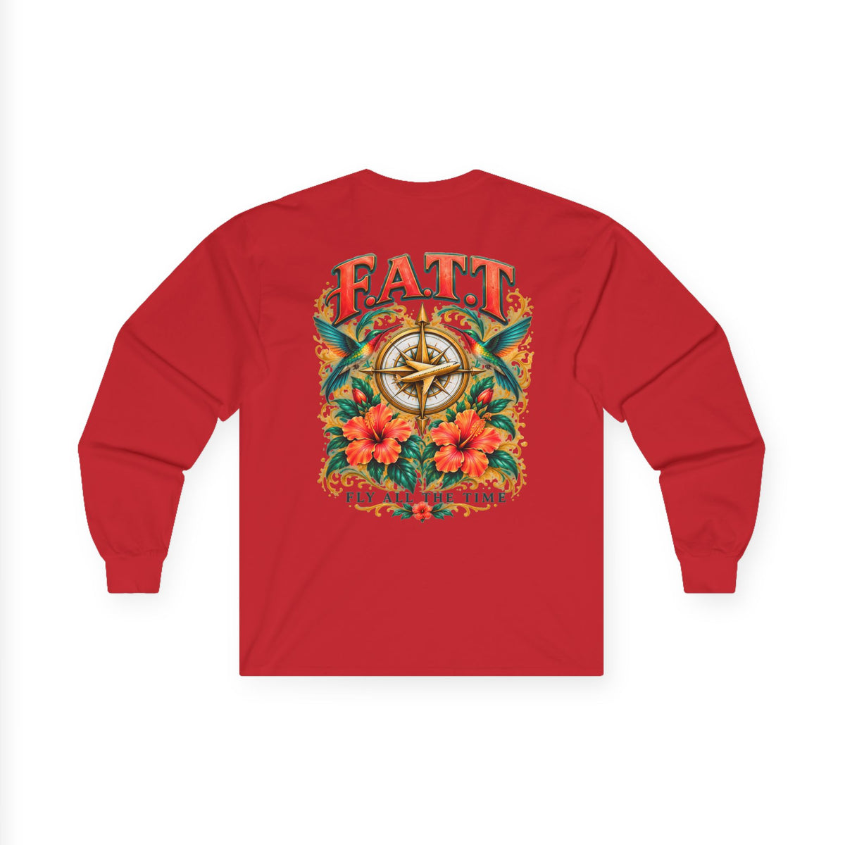 F.A.T.T Women’s Hummingbird & Hibiscus Graphic Long Sleeve
