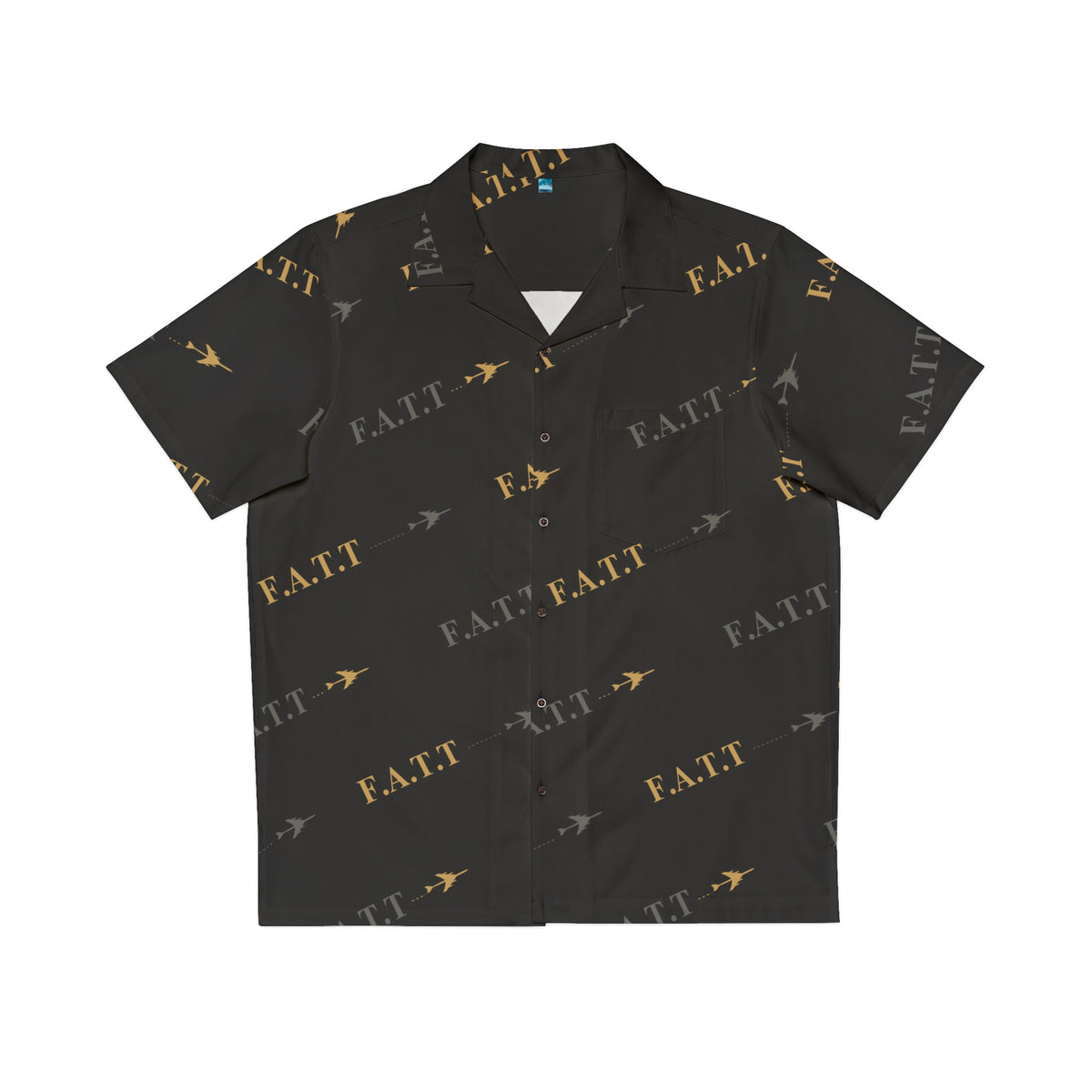 F.A.T.T Flight Monogram Button-Up — Black / Gold