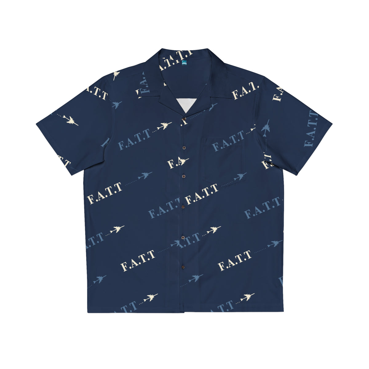 F.A.T.T Flight Monogram Button-Up — Navy / Ivory