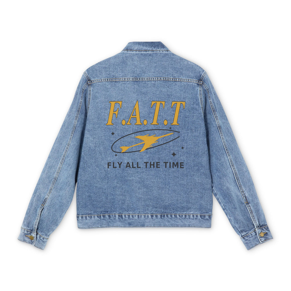 F.A.T.T Men's Flight Denim Jacket — Mustard / Black