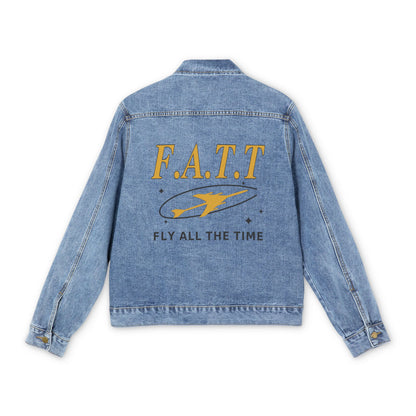 F.A.T.T Men's Flight Denim Jacket — Mustard / Black