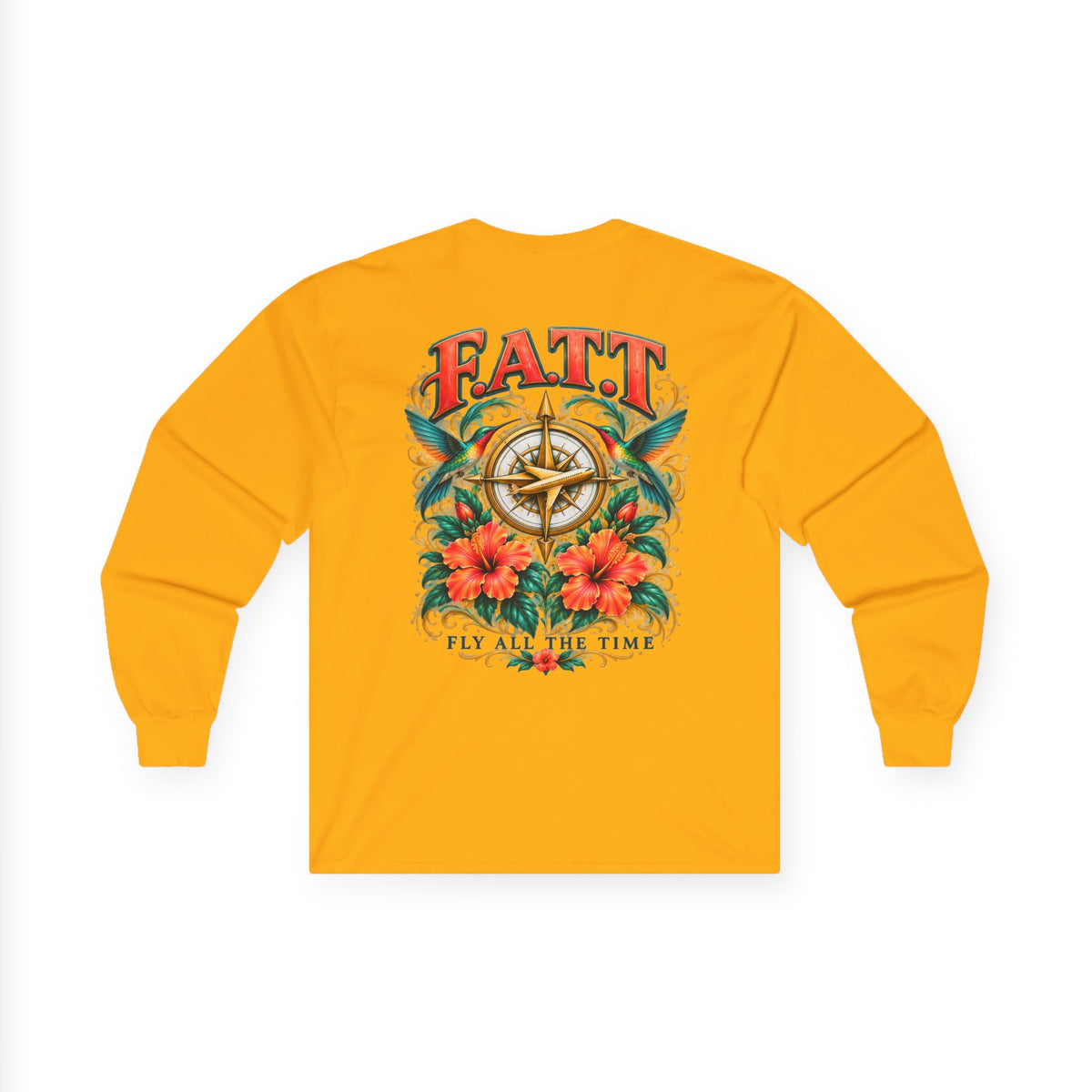 F.A.T.T Women’s Hummingbird & Hibiscus Graphic Long Sleeve