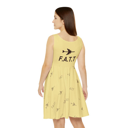 F.A.T.T Women's Flight Skater Dress — Butter Yellow / Chocolate