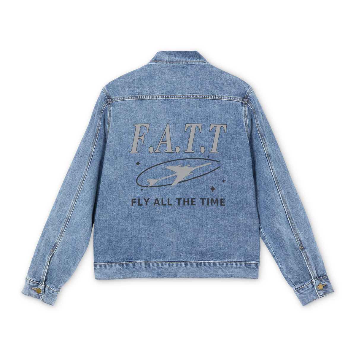 F.A.T.T Men's Flight Denim Jacket — Heather Gray / Black