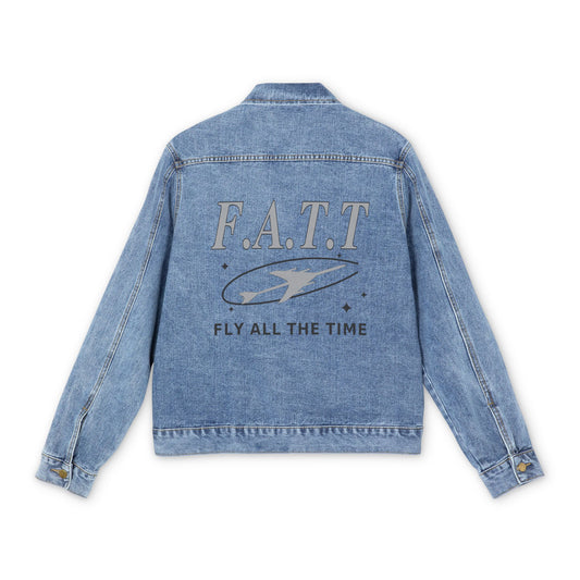 F.A.T.T Men's Flight Denim Jacket — Heather Gray / Black