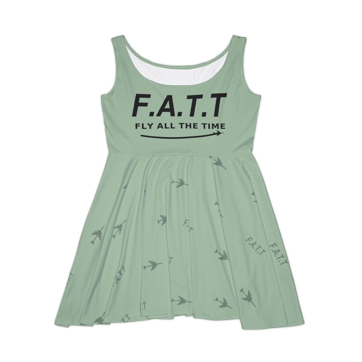 F.A.T.T Women's Flight Skater Dress — Sage / Black