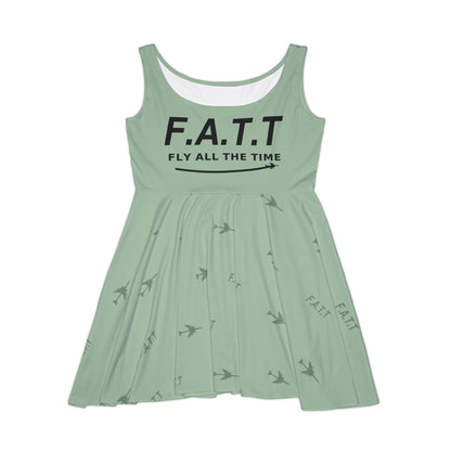 F.A.T.T Women's Flight Skater Dress — Sage / Black