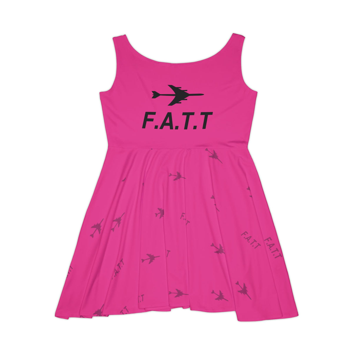 F.A.T.T Women's Flight Skater Dress — Hot Pink / Black