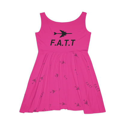 F.A.T.T Women's Flight Skater Dress — Hot Pink / Black