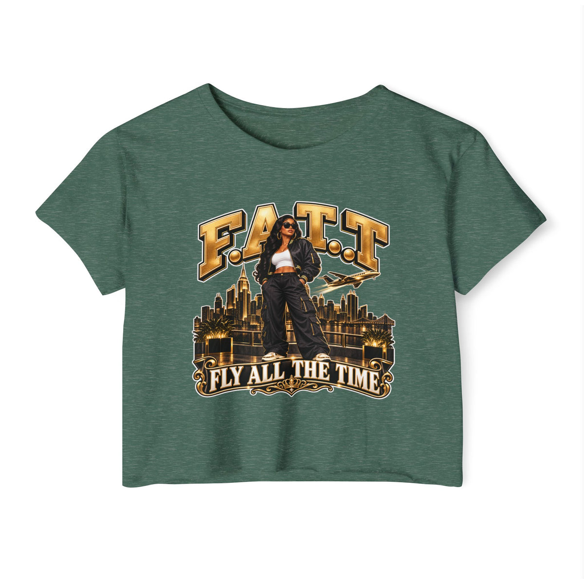 F.A.T.T Women's Gold City Graphic Crop Top