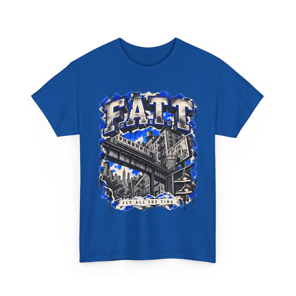 F.A.T.T City Flight Graphic Tee — Royal | Cotton S–5XL