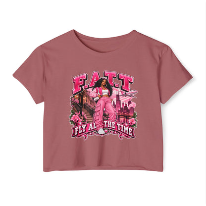 F.A.T.T Women's Pink City Graphic Crop Top