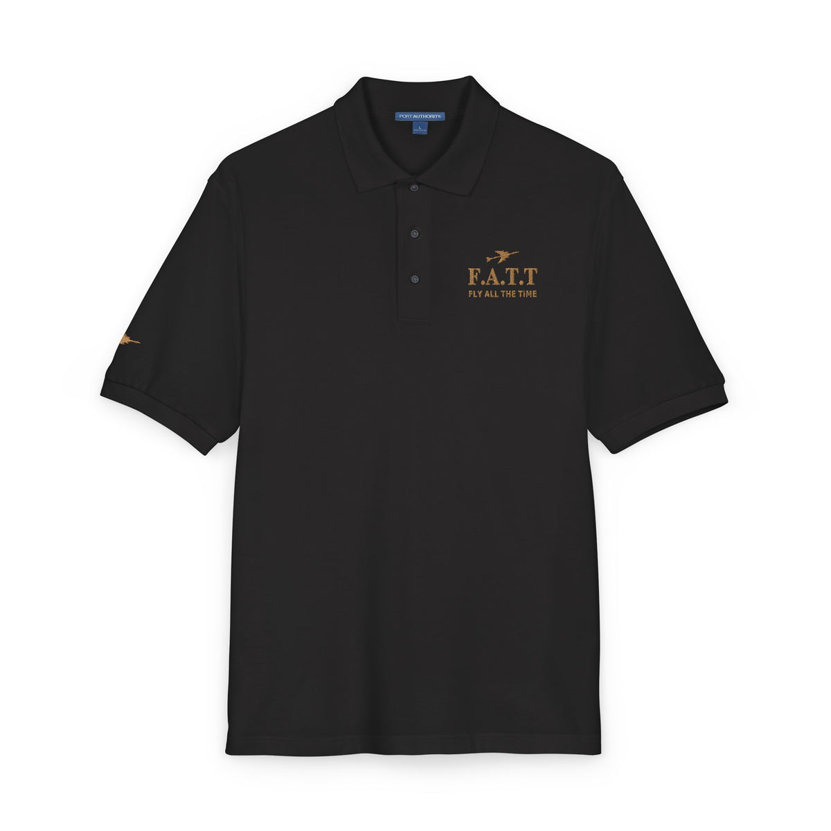 F.A.T.T Signature Embroidered Polo — Black / Gold