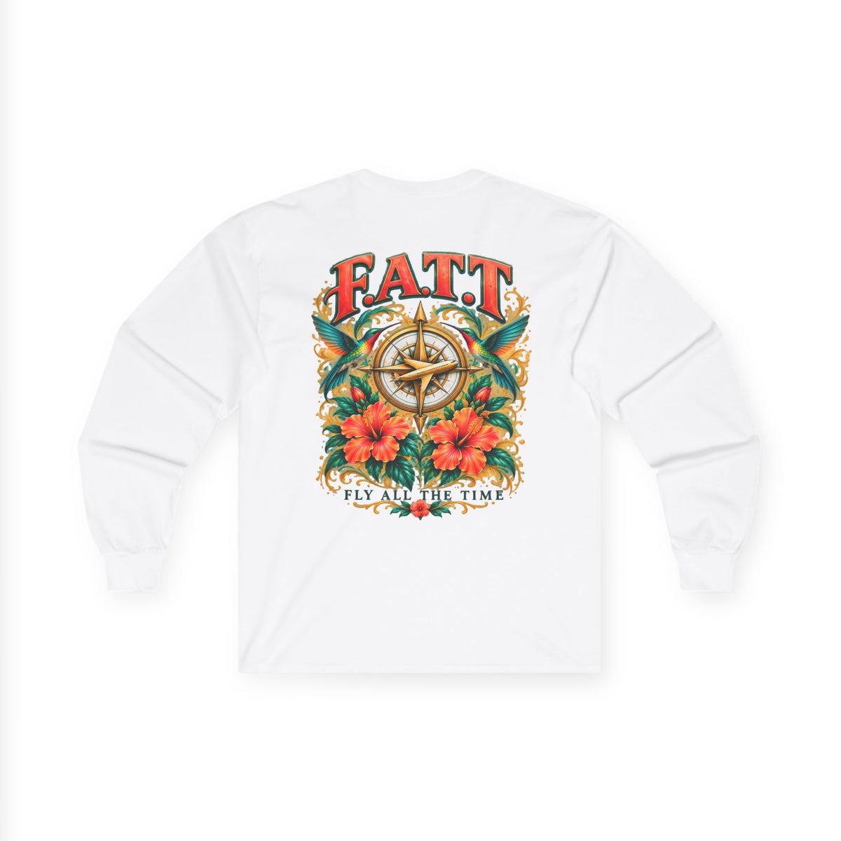 F.A.T.T Women’s Hummingbird & Hibiscus Graphic Long Sleeve