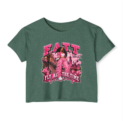 F.A.T.T Women's Pink City Graphic Crop Top
