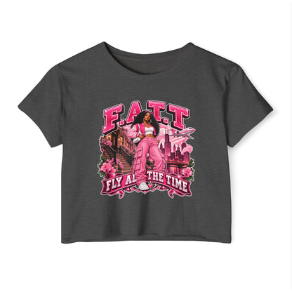 F.A.T.T Women's Pink City Graphic Crop Top
