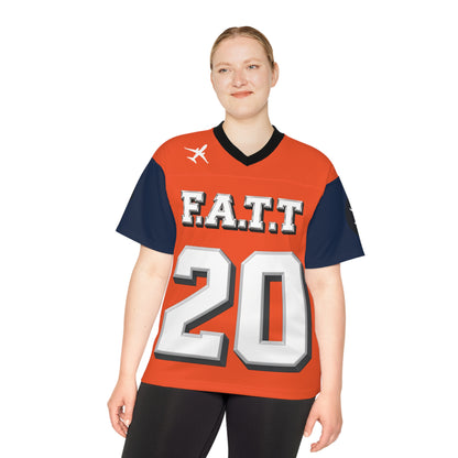 F.A.T.T #20 Football Jersey — Denver | Orange / Navy