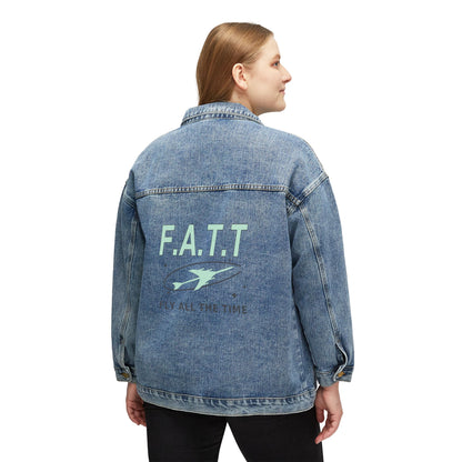 F.A.T.T Women's Flight Denim Jacket — Mint / Charcoal