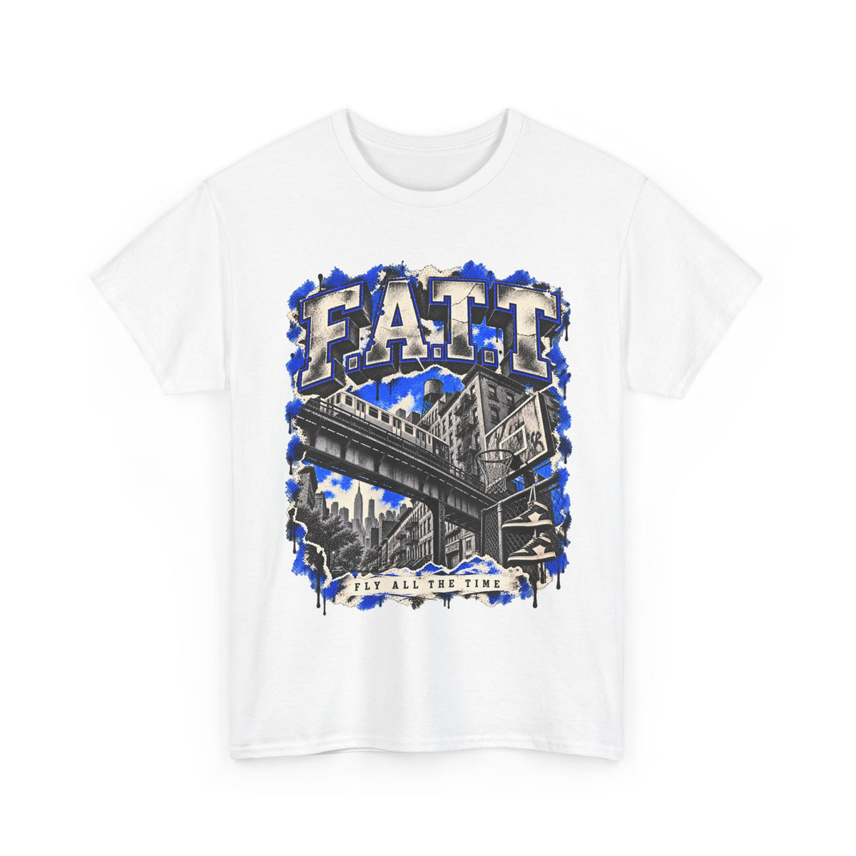 F.A.T.T City Flight Graphic Tee — Royal | Cotton S–5XL