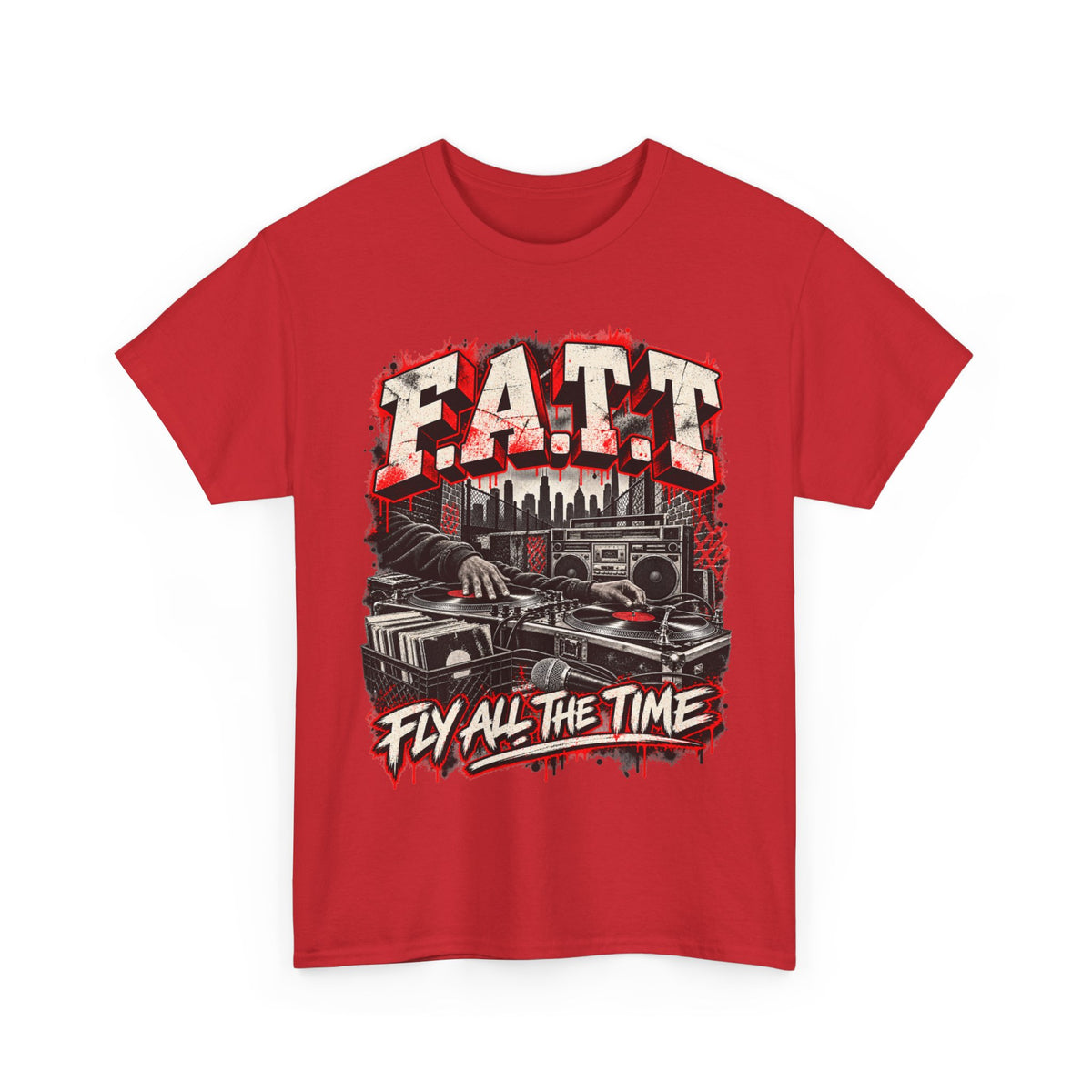 F.A.T.T Turntable Graphic Tee — Bred / Chicago | Cotton S–5XL