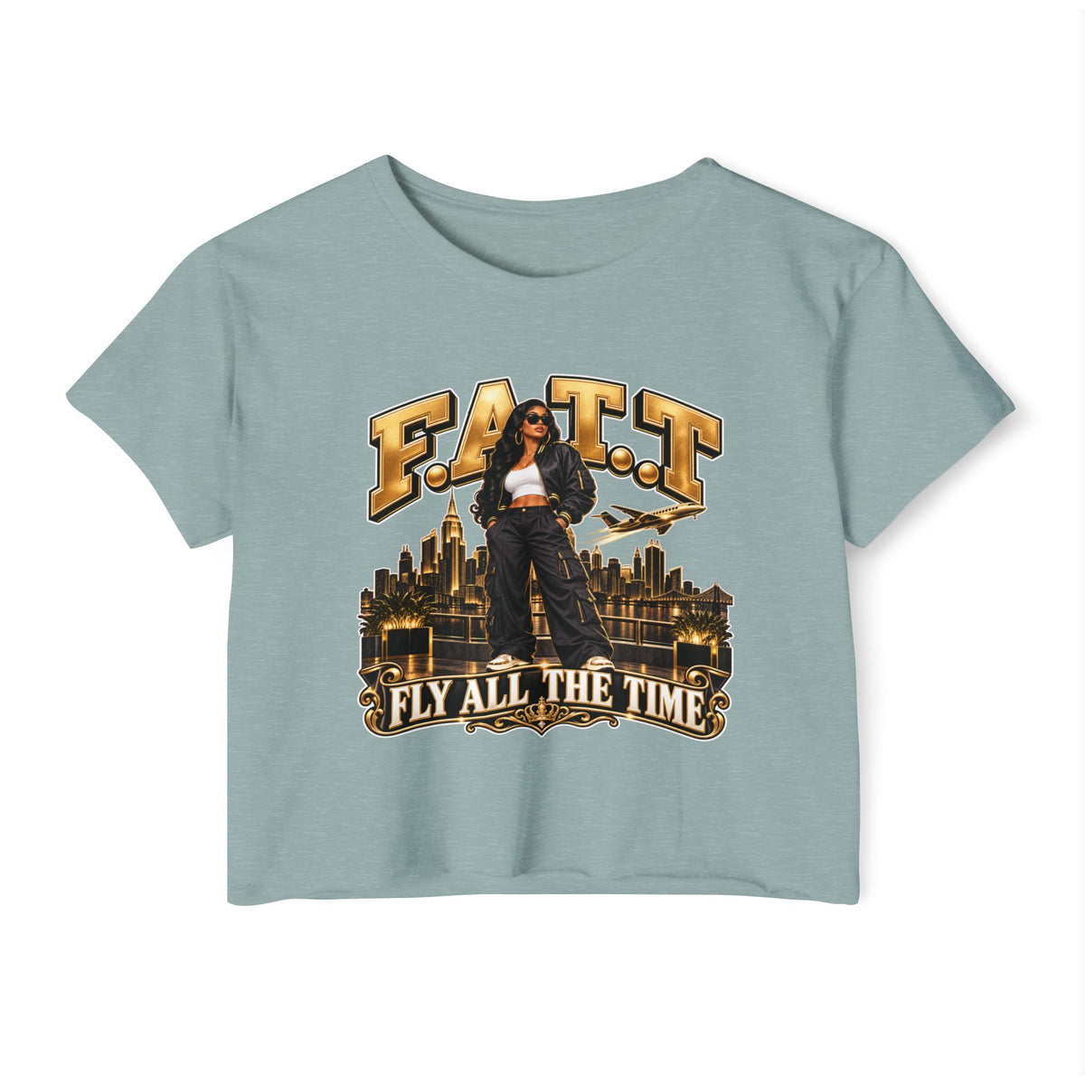 F.A.T.T Women's Gold City Graphic Crop Top