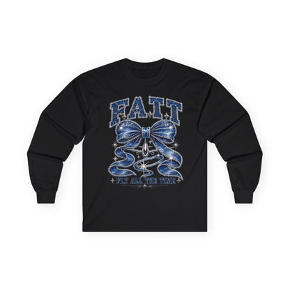 F.A.T.T Women’s Denim Bow Graphic Long Sleeve