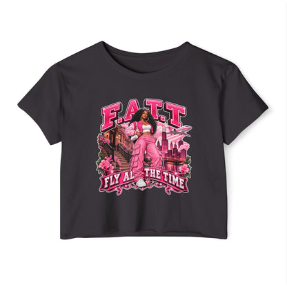 F.A.T.T Women's Pink City Graphic Crop Top