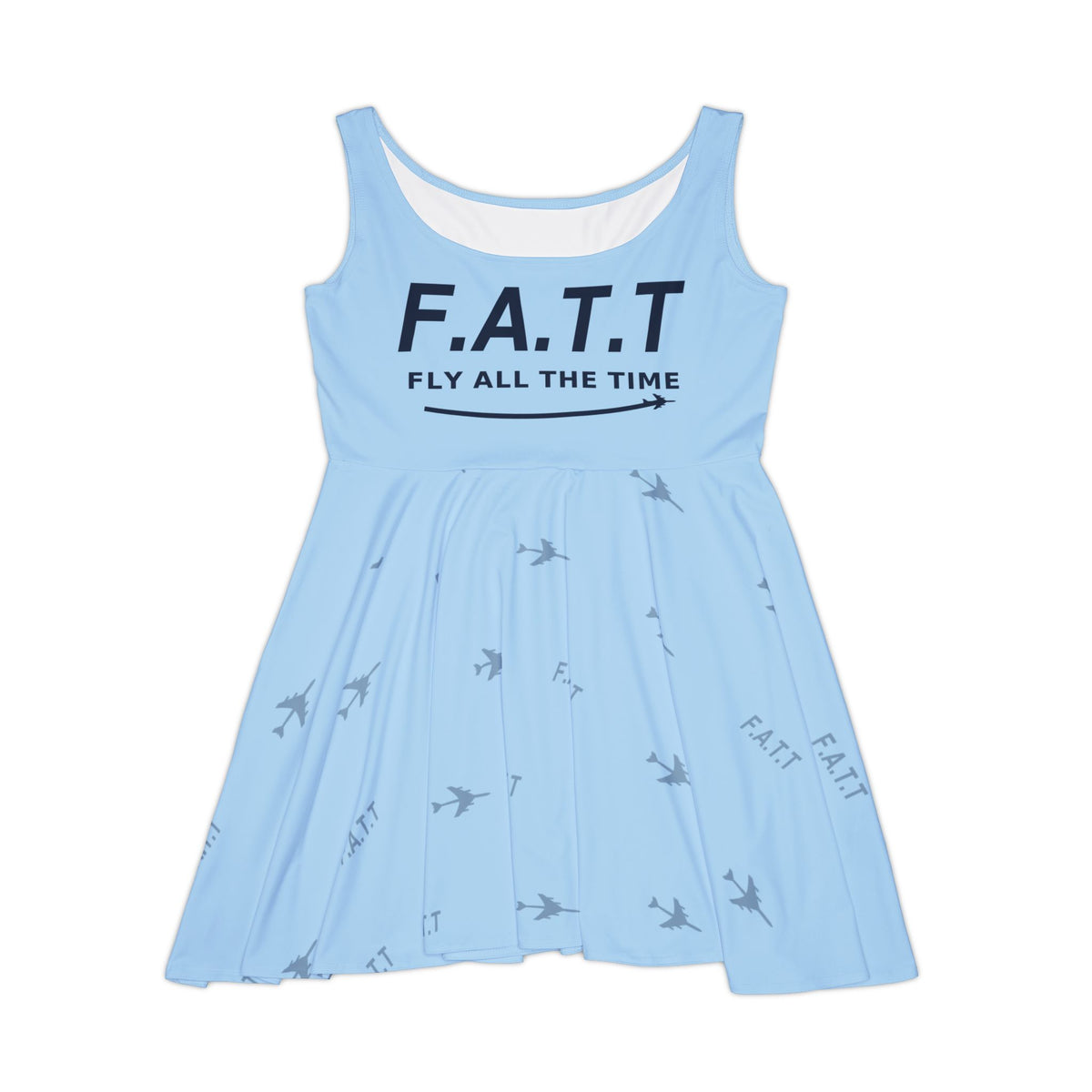 F.A.T.T Women's Flight Skater Dress — Sky Blue / Navy