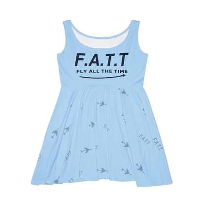 F.A.T.T Women's Flight Skater Dress — Sky Blue / Navy