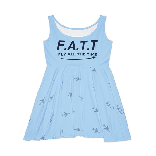 F.A.T.T Women's Flight Skater Dress — Sky Blue / Navy