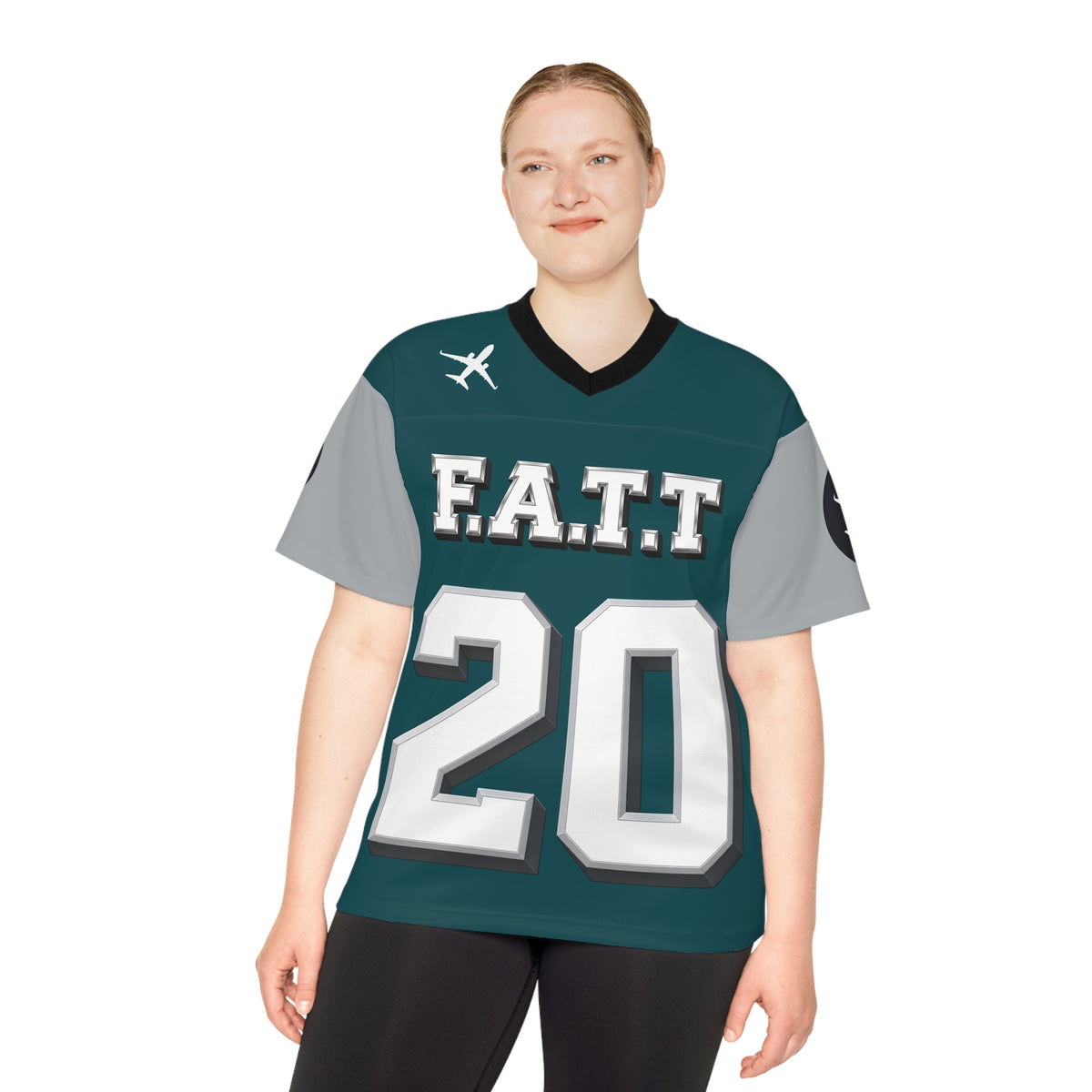F.A.T.T #20 Football Jersey — Philadelphia | Midnight Green / Silver